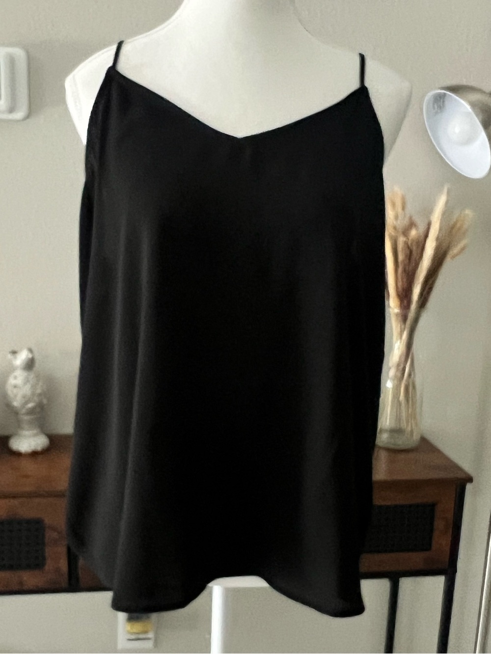SO black flowy tank with adjustable straps